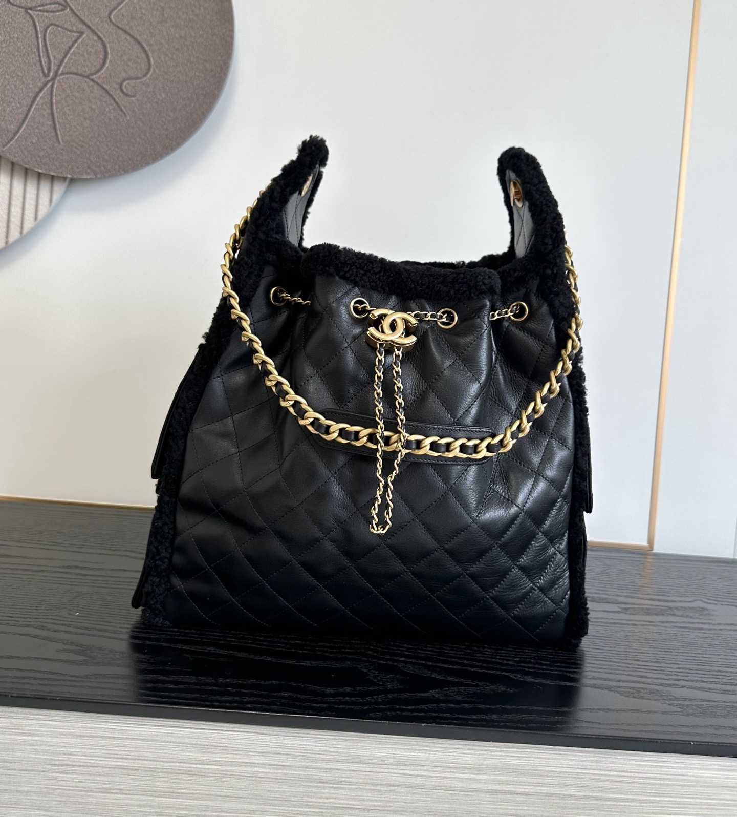 Chanel Large in Black and Cream front view